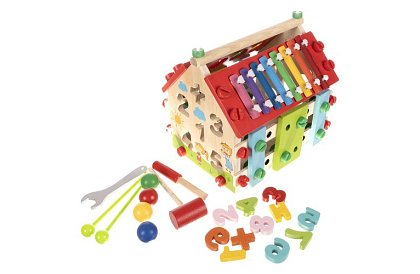 Fábólított oktatási érzékelő házikó