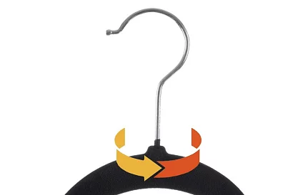 Samet vállfák ruhákhoz - 20 db - fekete