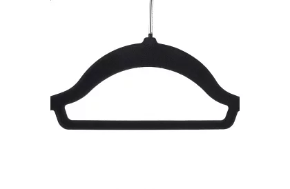 Samet vállfák ruhákhoz - 20 db - fekete