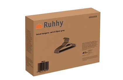 Samet vállfák ruhákhoz - 20 db - fekete