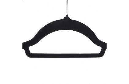 Samet vállfák ruhákhoz - 20 db - fekete