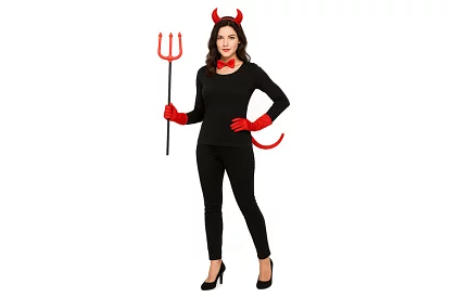 Kostüm - ördög kiegészítők - 4 darabos készlet