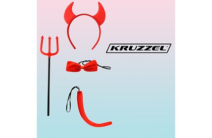 Kostüm - ördög kiegészítők - 4 darabos készlet