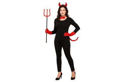 Kostüm - ördög kiegészítők - 4 darabos készlet