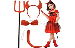 Kostüm - ördög kiegészítők - 4 darabos készlet