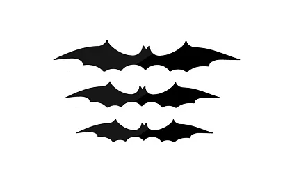 Szett 3 műanyag denevér Halloweenra – 47, 37 és 31 cm