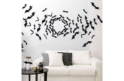 Szett 3 műanyag denevér Halloweenra – 47, 37 és 31 cm