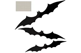 Szett 3 műanyag denevér Halloweenra – 47, 37 és 31 cm