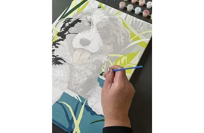 Számozott festés - kutya - 40x30 cm