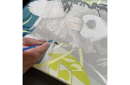 Számozott festés - kutya - 40x30 cm