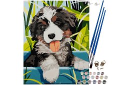 Számozott festés - kutya - 40x30 cm