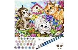 Festés számok szerint - macskák - 40x50 cm