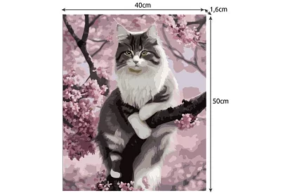 Festés számok szerint - macska - 40x50 cm