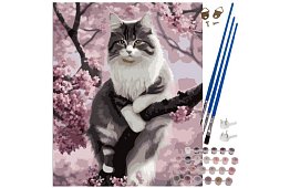 Festés számok szerint - macska - 40x50 cm