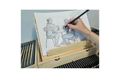 Festék készlet fából készült bőröndben – 83 elem