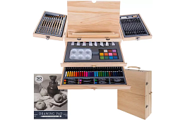 Festék készlet fából készült bőröndben – 83 elem