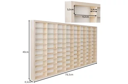 Fa fából készült polc – autószervező – 80 rekesz