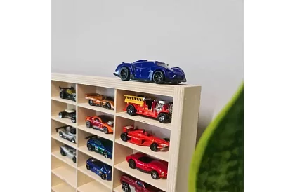 Fa fából készült polc – autószervező – 80 rekesz