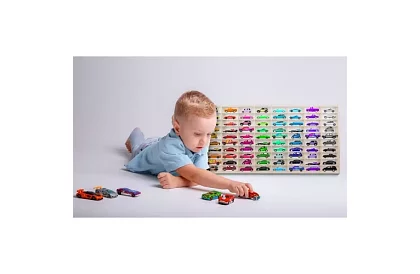 Fa fából készült polc – autószervező – 80 rekesz