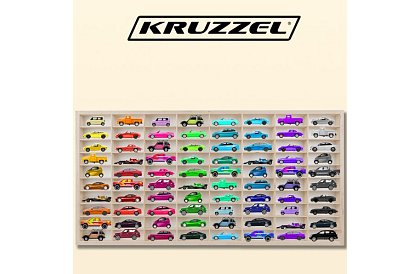 Fa fából készült polc – autószervező – 80 rekesz