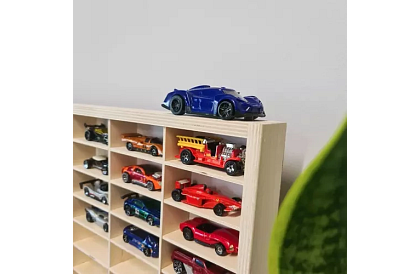 Fa fából készült polc – autószervező – 80 rekesz