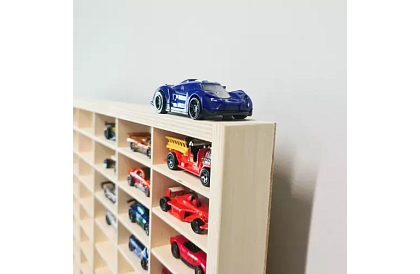 Fa fából készült polc – autószervező – 80 rekesz