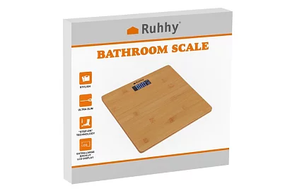 Bambusz LCD személyi mérleg – 180 kg-ig