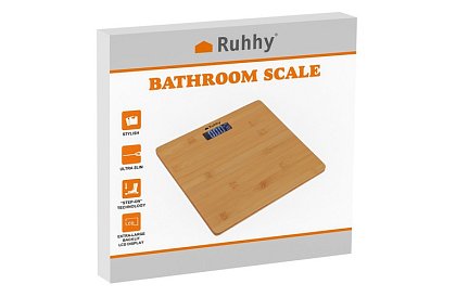 Bambusz LCD személyi mérleg – 180 kg-ig