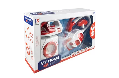 Háztartási gépek készlet – vasaló, mosógép, porszívó