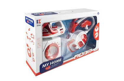 Háztartási gépek készlet – vasaló, mosógép, porszívó