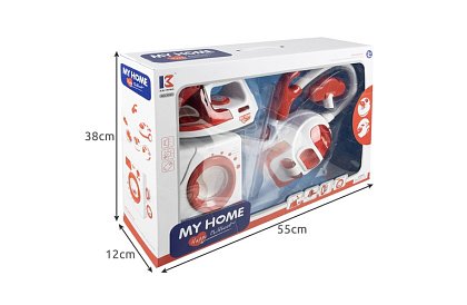 Háztartási gépek készlet – vasaló, mosógép, porszívó