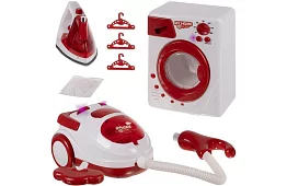 Háztartási gépek készlet – vasaló, mosógép, porszívó