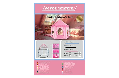 Gyerek rózsaszín sátor – palota 135 x 135 x 140 cm