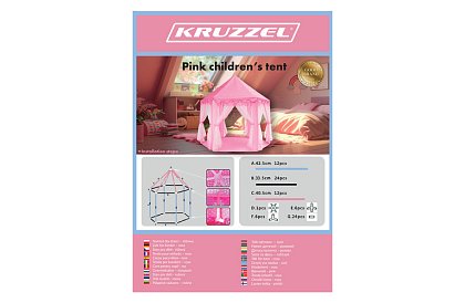 Gyerek rózsaszín sátor – palota 135 x 135 x 140 cm