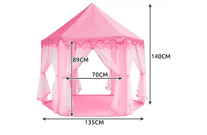 Gyerek rózsaszín sátor – palota 135 x 135 x 140 cm