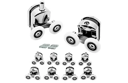 Zuhanykabinák tolóajtók kerekek – 8 db - Króm