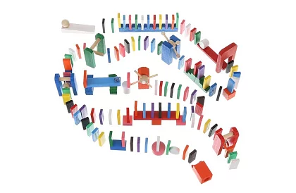 Fa domino – nagy készlet 407 db + táska