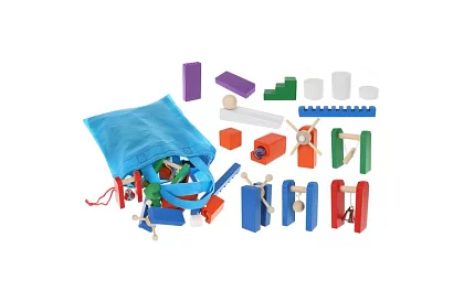 Fa domino – nagy készlet 407 db + táska