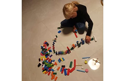 Fa domino – nagy készlet 407 db + táska