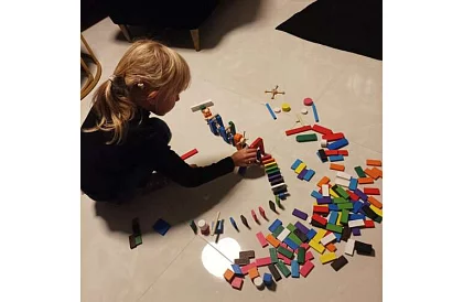 Fa domino – nagy készlet 407 db + táska