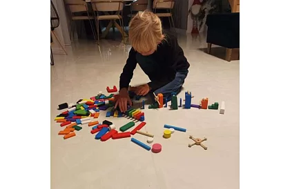 Fa domino – nagy készlet 407 db + táska