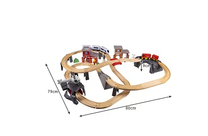 Fa fém vasút - elemes vonatpálya 4,8 méter