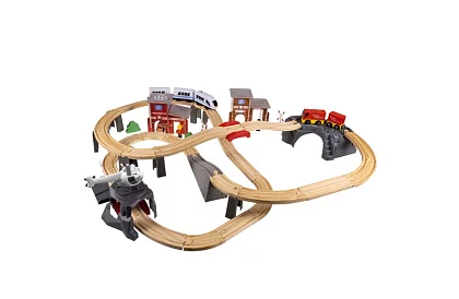 Fa fém vasút - elemes vonatpálya 4,8 méter