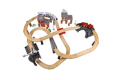 Fa fém vasút - elemes vonatpálya 4,8 méter