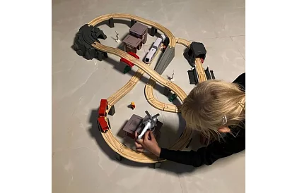 Fa fém vasút - elemes vonatpálya 4,8 méter