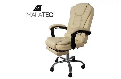 Irodai szék kihúzható lábtartóval - krém színű