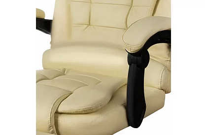 Irodai szék kihúzható lábtartóval - krém színű