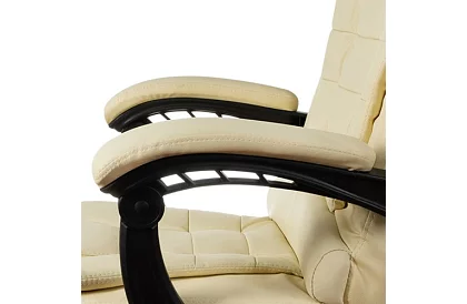 Irodai szék kihúzható lábtartóval - krém színű