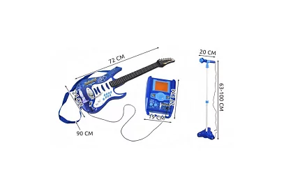 Zenei készlet – kék - gitár + erősítő + mikrofon