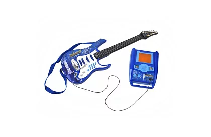 Zenei készlet – kék - gitár + erősítő + mikrofon